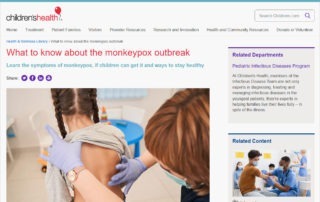 What to know about the monkeypox outbreak (childrens.com)